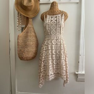 Free People Cream Lace Midi Dress